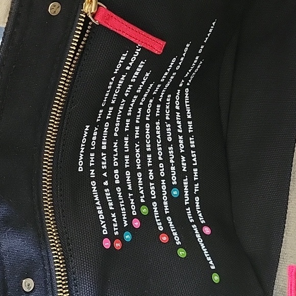 Kate Spade Limited Edition Red Black White Uptown Downtown Tote Bag Canvas - Picture 3 of 16